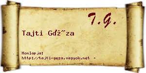 Tajti Géza névjegykártya